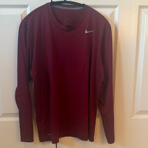 Nike Men's Burgundy Long Sleeve Shirt
